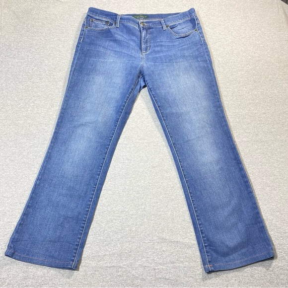 LRL Lauren Ralph Lauren Jeans Women W36 L28 Blue Classic Straight Mid Rise Denim - Picture 1 of 14